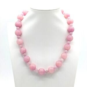 Rose Quartz Stone Bead 18" Necklace